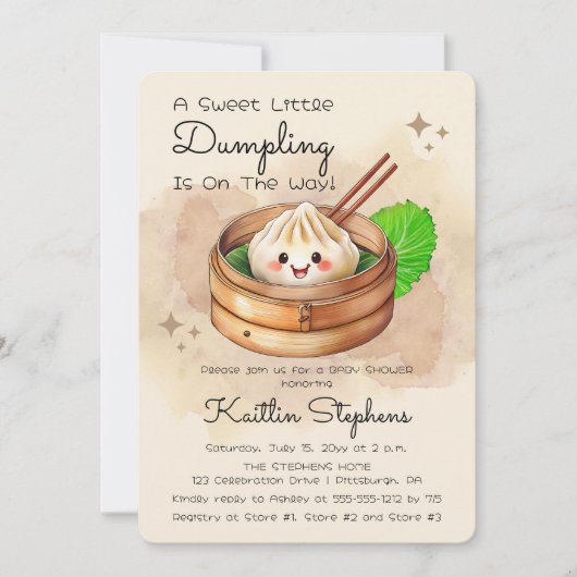 Een Sweet Little Dumpling Kwai Theme Baby shower Kaart (Voorkant)