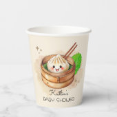 Een Sweet Little Dumpling Kwai Theme Baby shower Papieren Bekers (Achterkant)