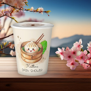 Een Sweet Little Dumpling Kwai Theme Baby shower Papieren Bekers