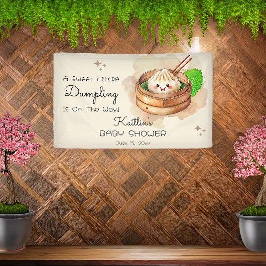 Een Sweet Little Dumpling Kwai Theme Baby shower Spandoek