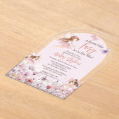 Een Sweet Little Fairy Wildflowers Meisje Baby sho Acryl Uitnodigingen (Laagn)