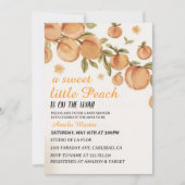 Een Sweet Little Peach Baby shower Kaart (Voorkant)