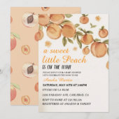 Een Sweet Little Peach Baby shower Kaart (Voorkant / Achterkant)