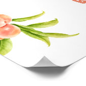 Een Sweet Little Peach Fruit Baby shower welkom Poster (Hoek)