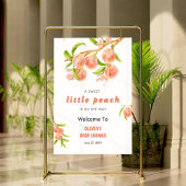 Een Sweet Little Peach Fruit Baby shower welkom Poster
