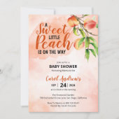 Een Sweet Little Peach Waterverf Baby shower Kaart (Voorkant)