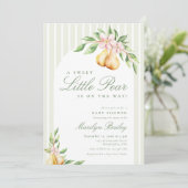 Een Sweet Little Pear Baby shower Arch Kaart (Staand voorkant)