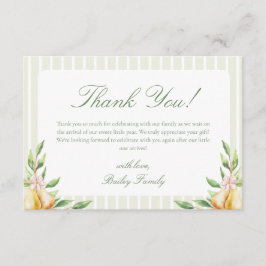 Een Sweet Little Pear Baby shower Pastel Green Bedankkaart