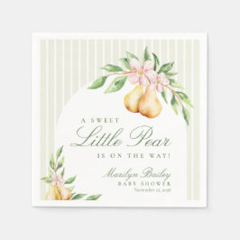 Een Sweet Little Pear Waterverf Pastel Baby shower Servet
