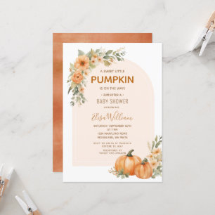 Een Sweet Little Pumpkin Autumn Floral Baby shower Kaart