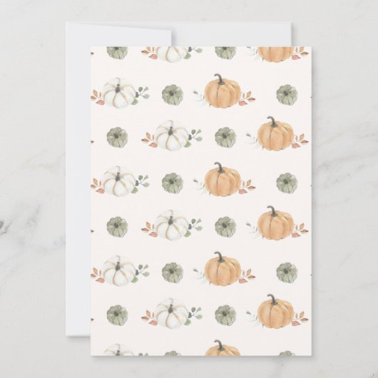 Een Sweet Little Pumpkin Autumn Herfst Baby shower Kaart (Achterkant)