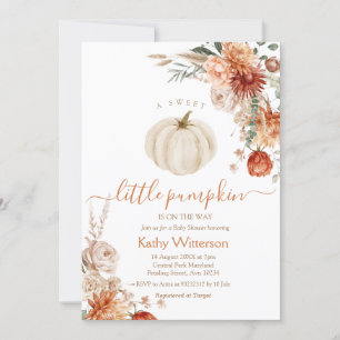 Een Sweet Little Pumpkin Boho Floral Baby shower Kaart