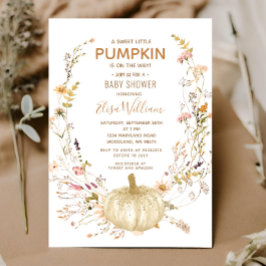 Een Sweet Little Pumpkin en Wildflower Baby shower Kaart