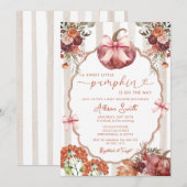 Een Sweet Little Pumpkin Marsala Bow Baby shower Kaart (Voorkant / Achterkant)