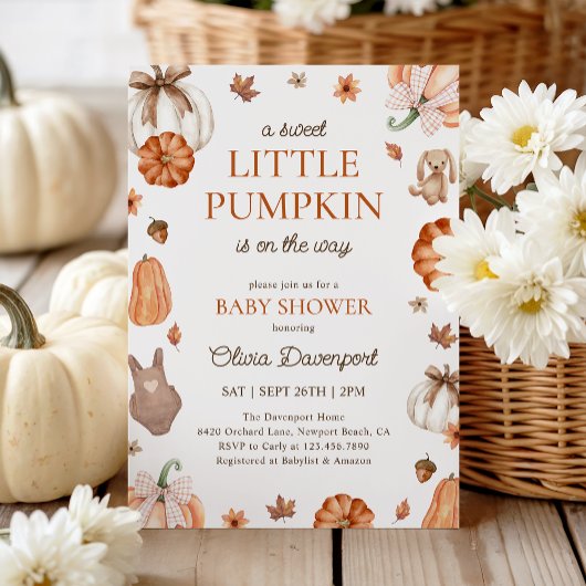 Een Sweet Little Pumpkin Neutral Herfst Baby showe Kaart