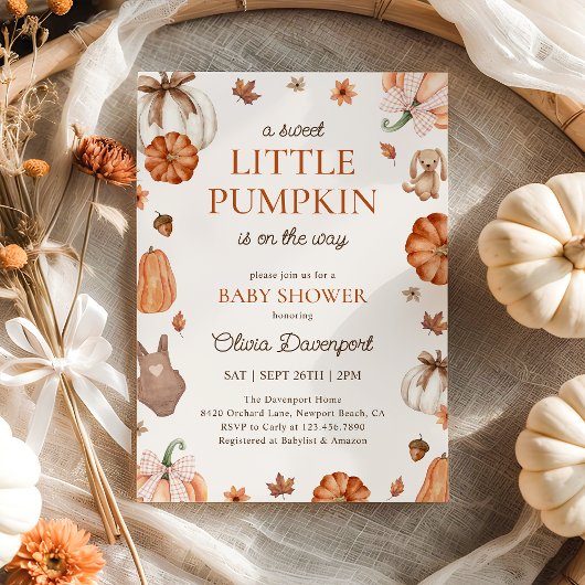 Een Sweet Little Pumpkin Neutral Herfst Baby showe Kaart