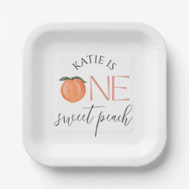 Een Sweet Peach 1e verjaardag Borden Papieren Bordje