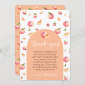 Een Sweet Peach 1e verjaardag foto Dank u kaart (Voorkant / Achterkant)