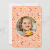 Een Sweet Peach 1e verjaardag foto Dank u kaart (Achterkant)