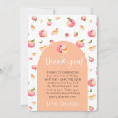 Een Sweet Peach 1e verjaardag foto Dank u kaart (Voorkant)