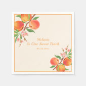 Een Sweet Peach 1e Verjaardag Papier servet (Voorkant)