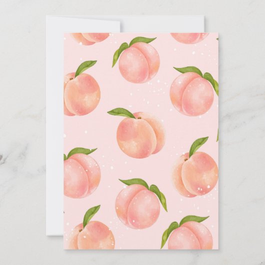 Een Sweet Peach 1e verjaardag uitnodiging (Achterkant)