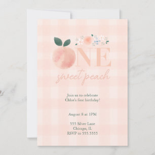 Een Sweet Peach eerste verjaardag uitnodiging