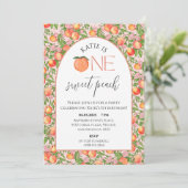 Een Sweet Peach eerste verjaardagsfeestje Kaart (Staand voorkant)