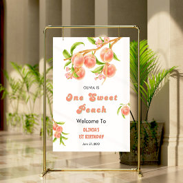 Een Sweet Peach Fruit Girl 1e verjaardag Welkom Poster