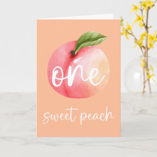 Een Sweet Peach Happy Birthday Kaart (Gele Bloem)