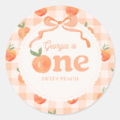 Een Sweet Peach Verjaardag Sticker (Voorkant)