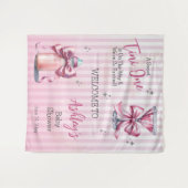 Een Sweet Tini One Coquette Baby shower achtergron Wandkleed (Voorkant (horizontaal))