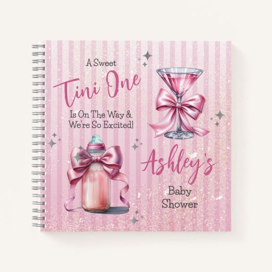 Een Sweet Tini One Coquette Baby shower gastenboek Notitieboek (Voorkant)