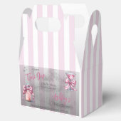 Een Sweet Tini One Pink Coquette Girl Baby shower Bedankdoosjes (Geopend)