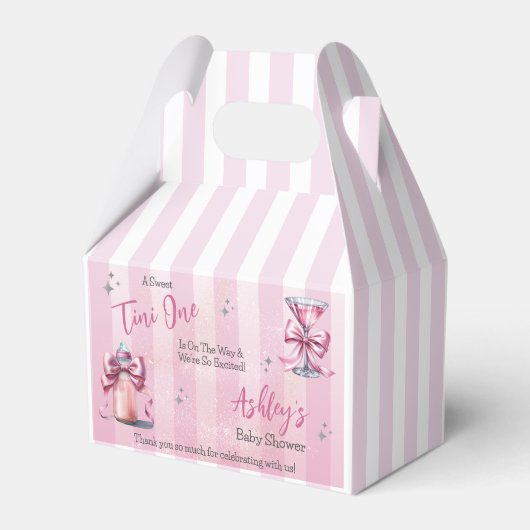 Een Sweet Tini One Pink Coquette Girl Baby shower Bedankdoosjes (Voorkant Zijde)