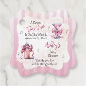 Een Sweet Tini One Pink Coquette Girl Baby shower Bedankjes Labels (Voorkant)