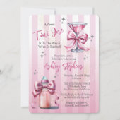 Een Sweet Tini One Pink Coquette Girl Baby shower Kaart (Voorkant)