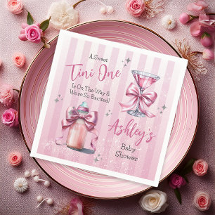 Een Sweet Tini One Pink Coquette Girl Baby shower Servet