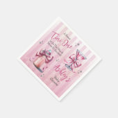 Een Sweet Tini One Pink Coquette Girl Baby shower Servet (Hoek)