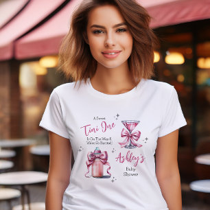 Een Sweet Tini One Pink Coquette Girl Baby shower T-shirt