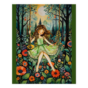 Een swing in Natuur jaagt de blues weg Perfect Poster