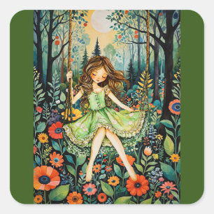 Een swing in Natuur jaagt de blues weg Vierkante Sticker