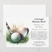 Een Swingin' Birthday Bash-T-shirt voor de lol! Kaart (Voorkant / Achterkant)