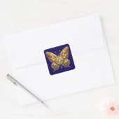 Een symbool munt vlinder vierkante sticker (Envelop)