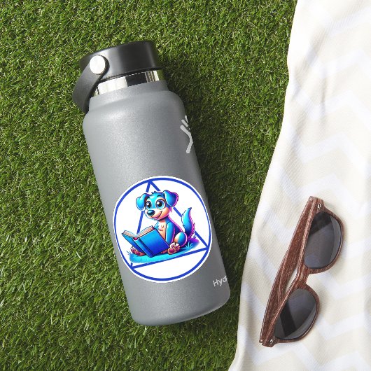 Een symbool puppy lezen van groot boek herstel sticker (HydroFlask Insitu)