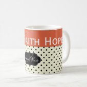 Een symbool van liefde, geloof, hoop op Oranje wit Koffiemok (Voorkant rechts)