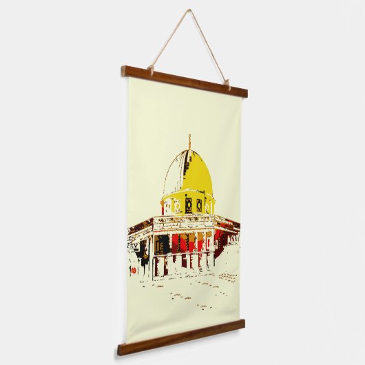 Een symbool van vrede: de koepel van de rots reize hangend wandkleed (Gebogen)