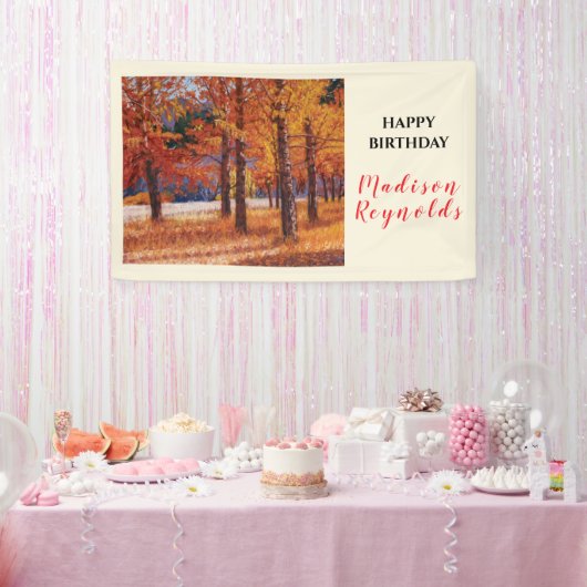 Een symfonie van herfstkleuren spandoek (Feest)