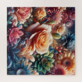 Een symfonie van kleurrijke bloemen en bloemblaadj legpuzzel (Horizontaal)