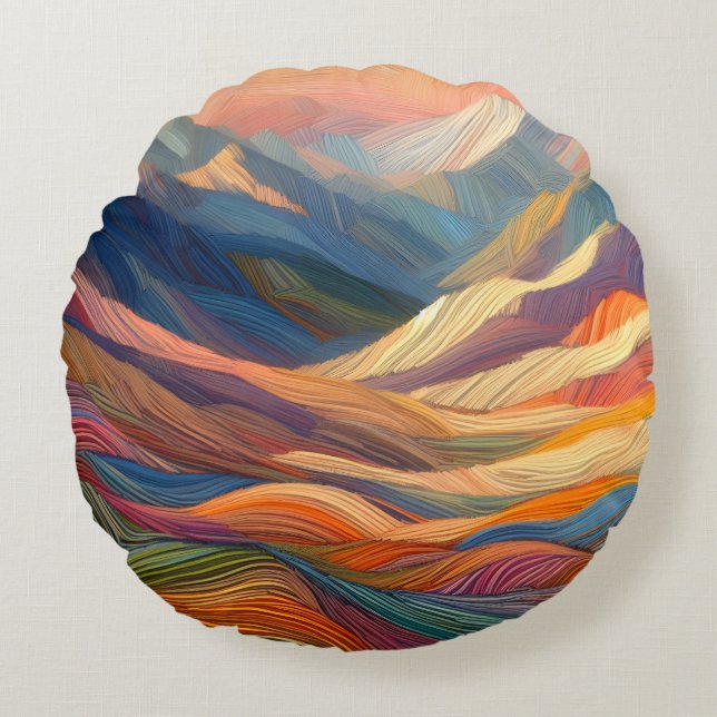 Een symfonie van kleurrijke patronen rond kussen (Voorkant)